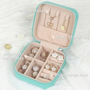 Teal Travel Jewelry Case